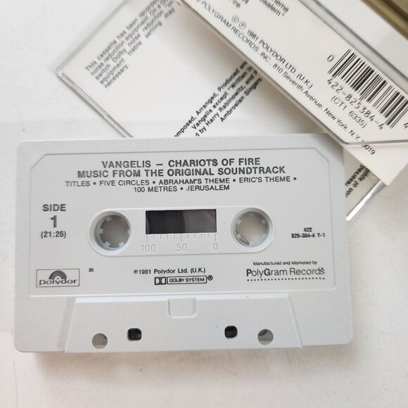 Vangelis Chariots Of Fire Cassette Tape 1981 Original Soundtrack By Polydor Poly - Picture 5 of 5